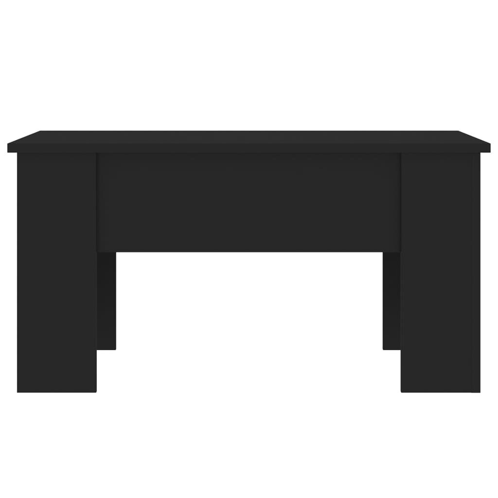 vidaXL kafijas galdiņš, melns, 79x49x41 cm, inženierijas koks цена и информация | Žurnālgaldiņi | 220.lv