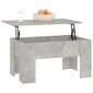 vidaXL kafijas galdiņš, betona pelēks, 79x49x41 cm, inženierijas koks cena un informācija | Žurnālgaldiņi | 220.lv