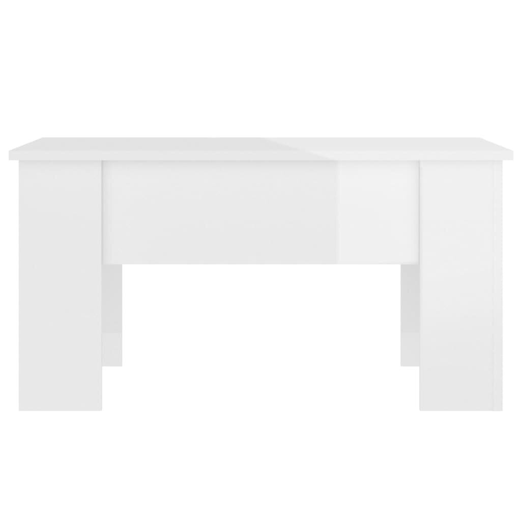 vidaXL kafijas galdiņš, spīdīgi balts, 79x49x41 cm, inženierijas koks cena un informācija | Žurnālgaldiņi | 220.lv