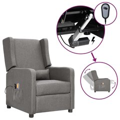 Elektriskais masāžas krēsls, gaiši pelēks audums cena un informācija | Atpūtas krēsli | 220.lv