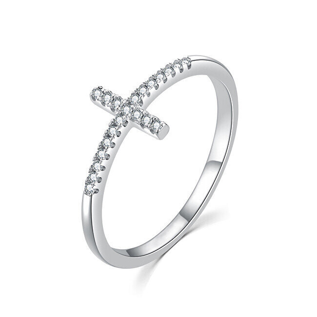 MOISS Elegants sudraba gredzens ar krustiņu R00020 sMM0141-52 cena un informācija | Gredzeni | 220.lv