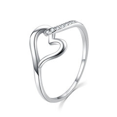 Очаровательное серебряное кольцо с цирконами MOISS Сердце R00019 цена и информация | Кольца | 220.lv