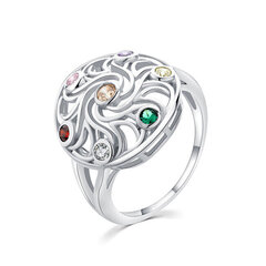 Игривое серебряное кольцо с цветными цирконами MOISS R00021 цена и информация | Кольца | 220.lv