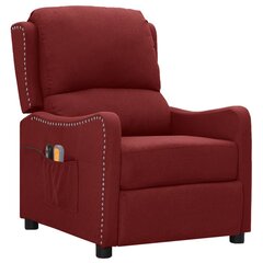 Elektriskais masāžas krēsls, atgāžams, vīnsarkans audums cena un informācija | Atpūtas krēsli | 220.lv