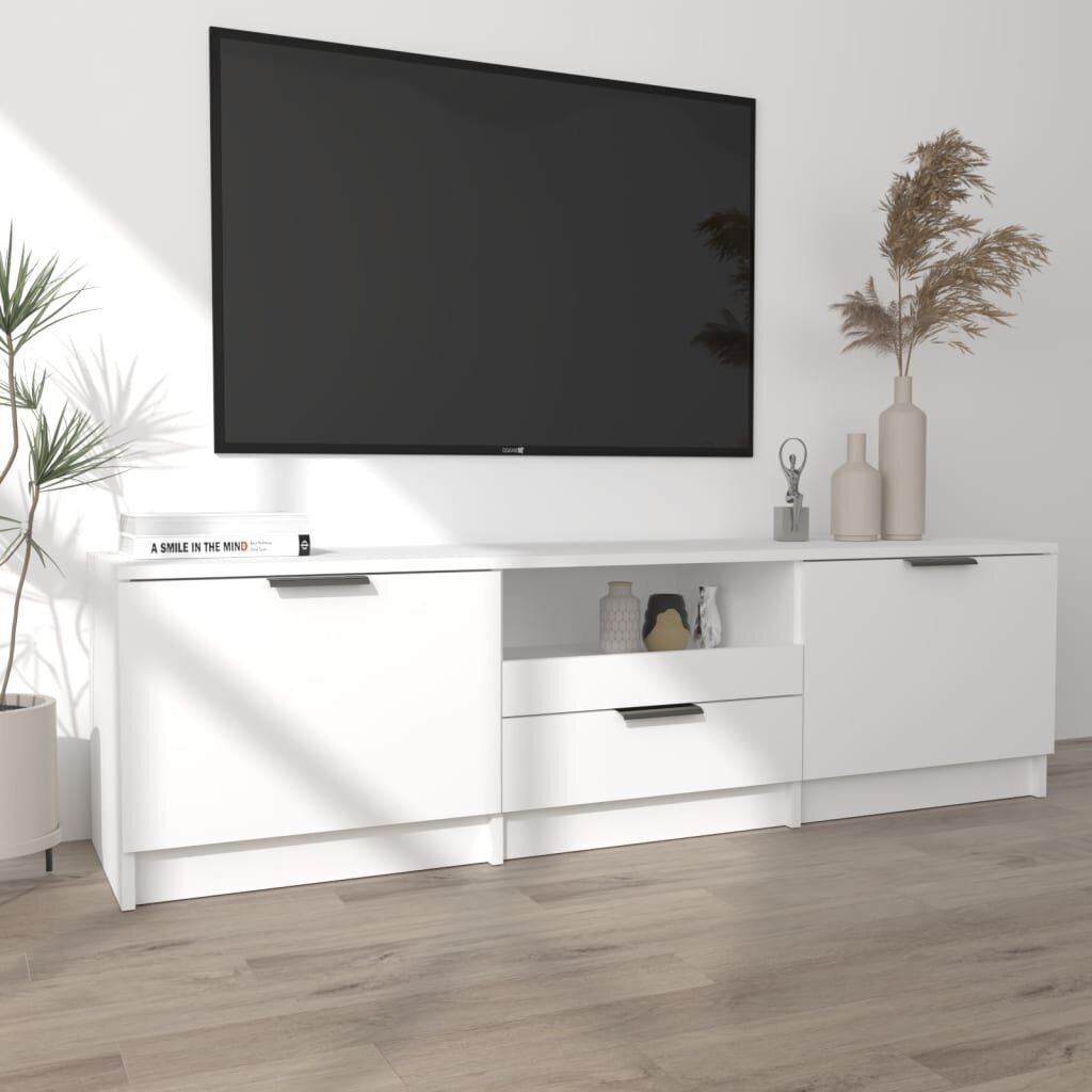 vidaXL TV skapītis, balts, 140x35x40 cm, inženierijas koks cena un informācija | TV galdiņi | 220.lv