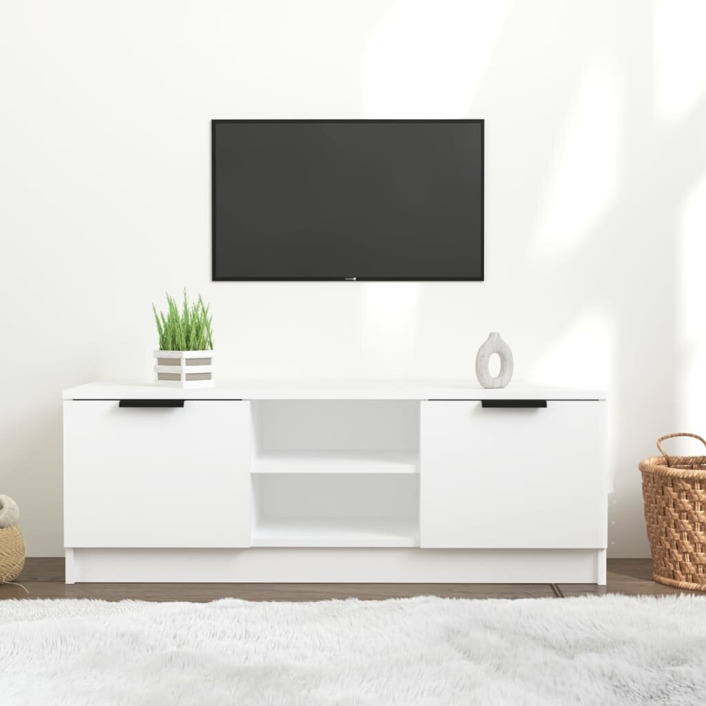 vidaXL TV skapītis, balts, 102x35x36,5 cm, inženierijas koks cena un informācija | TV galdiņi | 220.lv