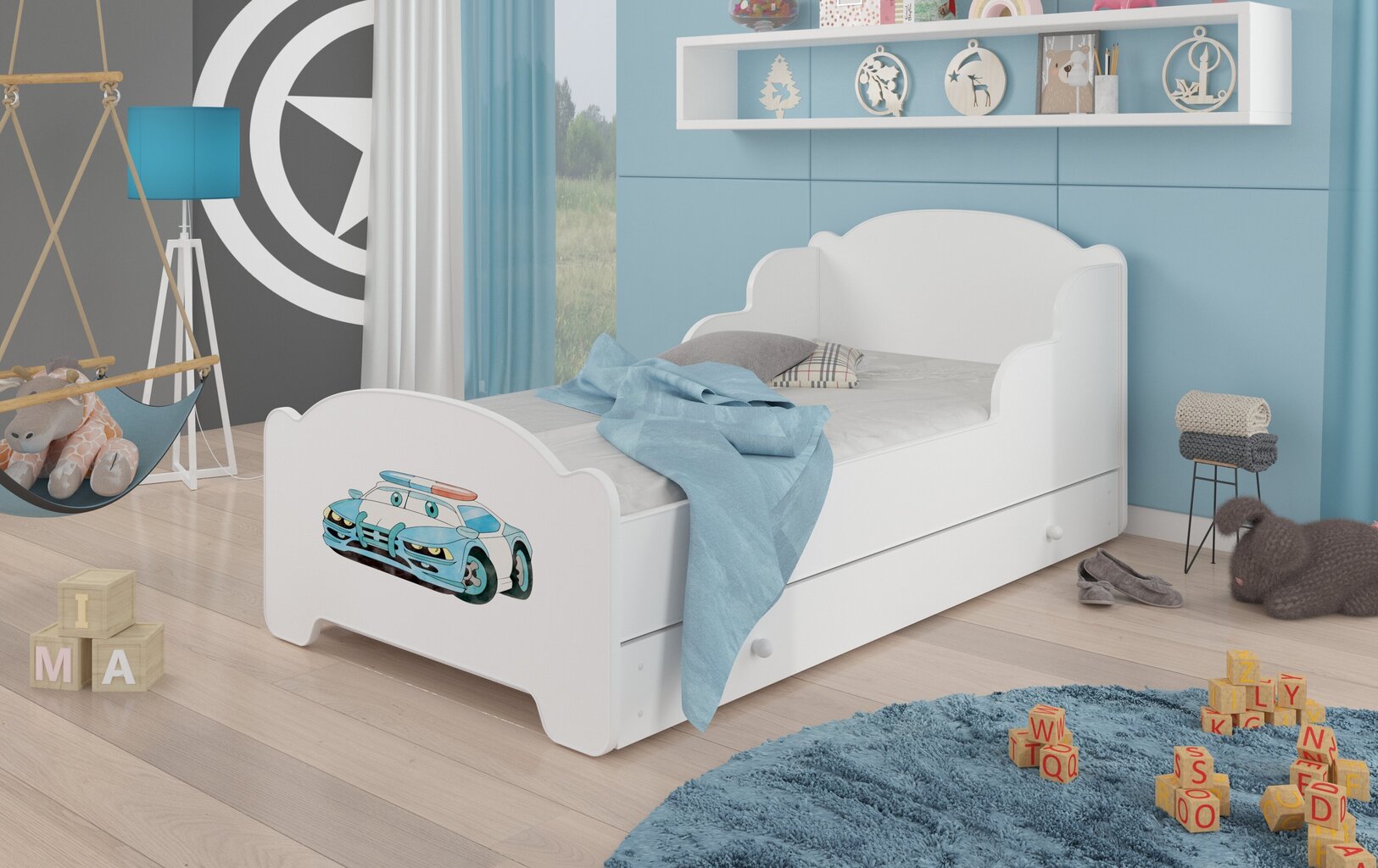 Bērnu gulta Amadis Police Car 140x70cm цена и информация | Bērnu gultas | 220.lv