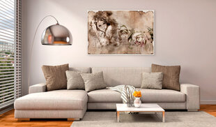 Glezna - Retro Style: Woman and Roses 120x80 cm cena un informācija | Gleznas | 220.lv