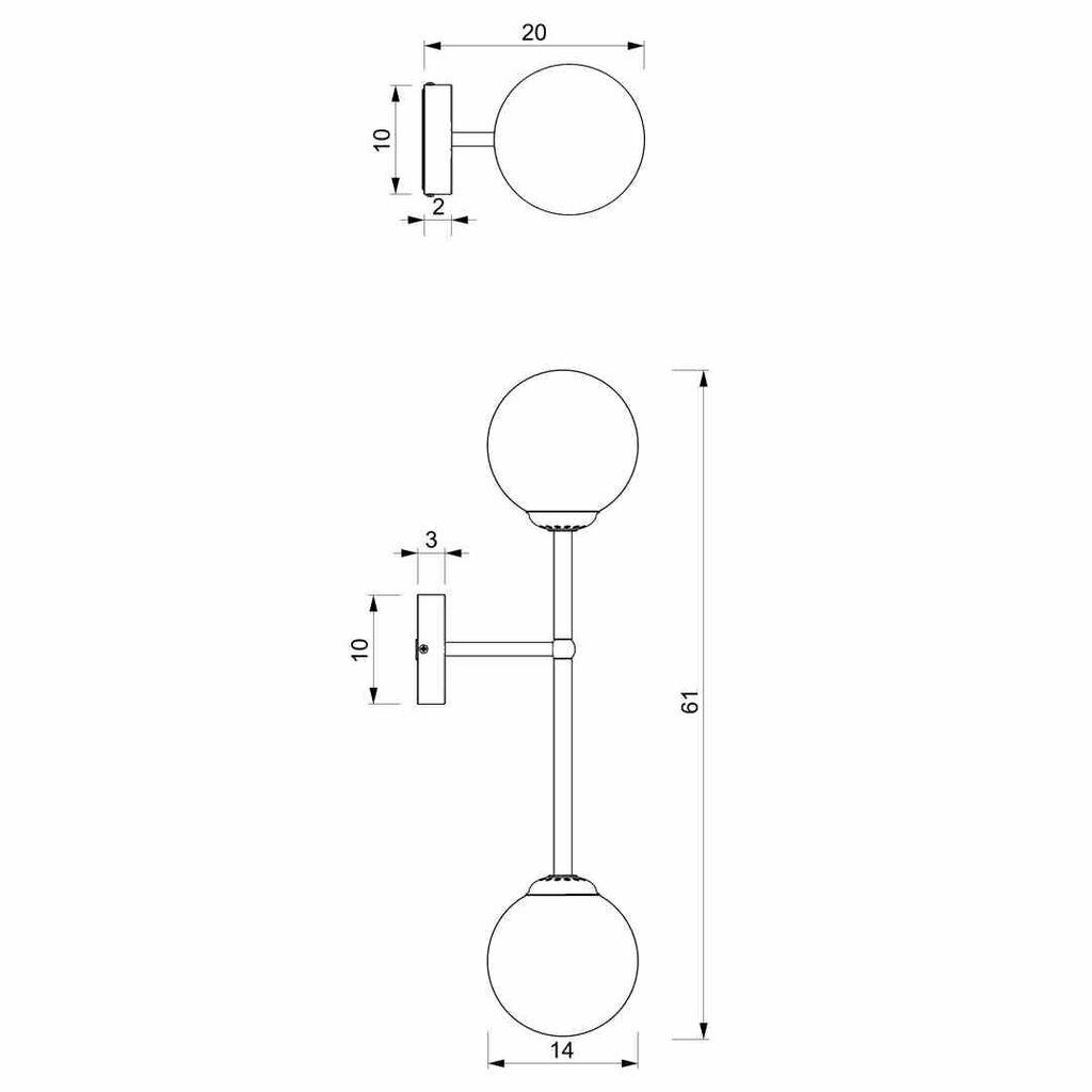 Sienas lampa POP 2xE14 цена и информация | Sienas lampas | 220.lv