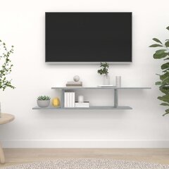 Sienas TV plaukts, pelēks ozols, 125x18x23 cm, apstrādāts koks цена и информация | Полки | 220.lv