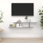 Sienas TV plaukts, pelēks ozols, 125x18x23 cm, apstrādāts koks цена и информация | Plaukti | 220.lv