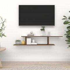 Pie sienas stiprināms TV plaukts, brūns ozols, 125x18x23 cm, apstrādāts koks цена и информация | Полки | 220.lv