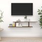 Pie sienas stiprināms TV plaukts, brūns ozols, 125x18x23 cm, apstrādāts koks cena un informācija | Plaukti | 220.lv