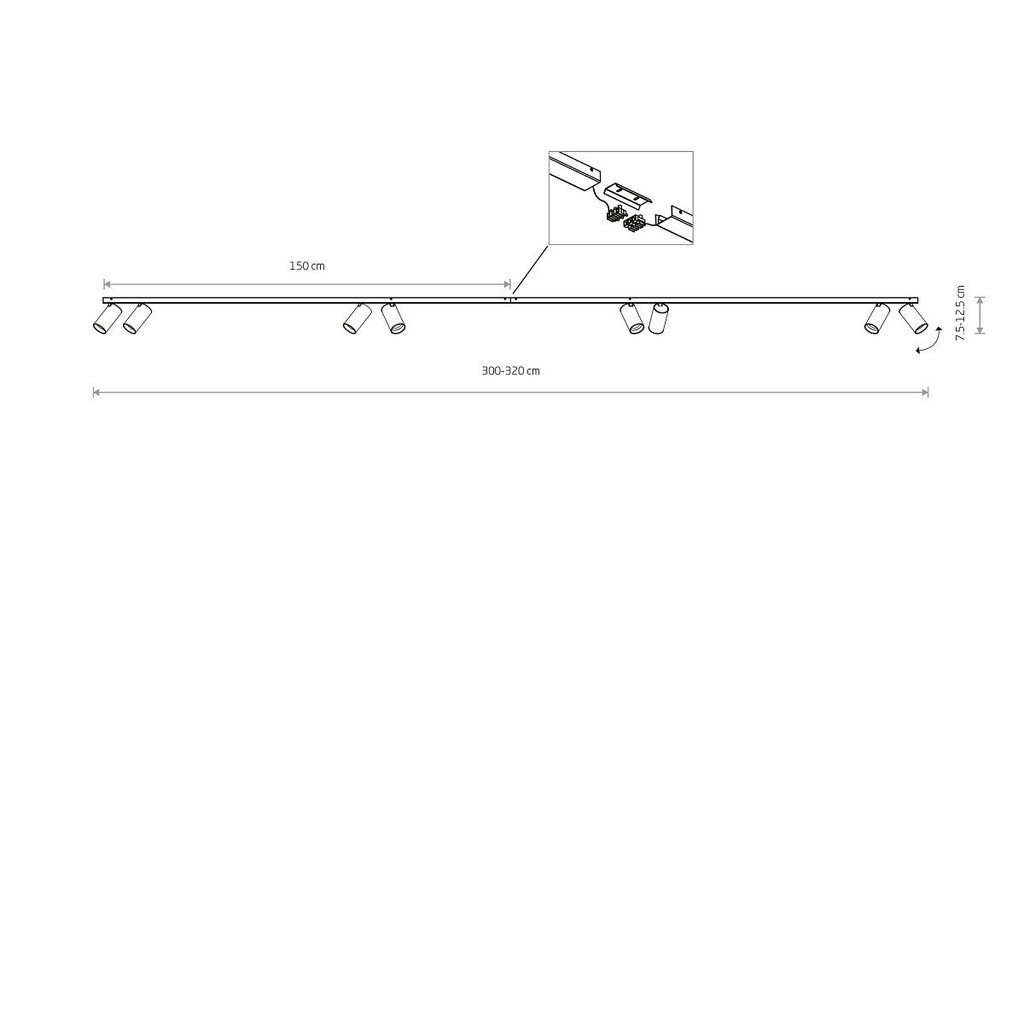 Griestu lampa Nowodvorski Mono 2x150 7754, zeltainas krāsas/melna цена и информация | Griestu lampas | 220.lv