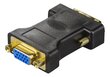 DEltaco adapteris DVI-A - VGA, 1920x1200, 60Hz, melns cena un informācija | Kabeļi un vadi | 220.lv
