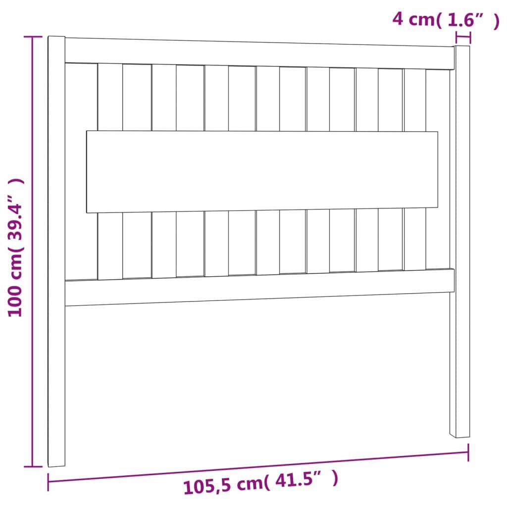 Galvgalis, melns, 105.5x4x100 cm, masīvkoka priede цена и информация | Gultas | 220.lv