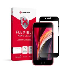 Защитная плёнка для экрана с олеофобным покрытием 9H Forcell Flexible Nano Glass 5D для iPhone 7/8/SE 2020 4,7", чёрная цена и информация | Защитные пленки для телефонов | 220.lv