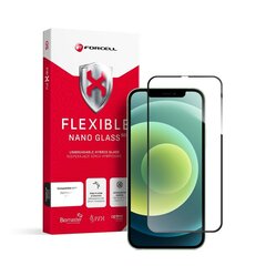 Защитная плёнка для экрана с олеофобным покрытием 9H Forcell Flexible Nano Glass 5D для iPhone 12/12 Pro 6,1", чёрная цена и информация | Защитные пленки для телефонов | 220.lv