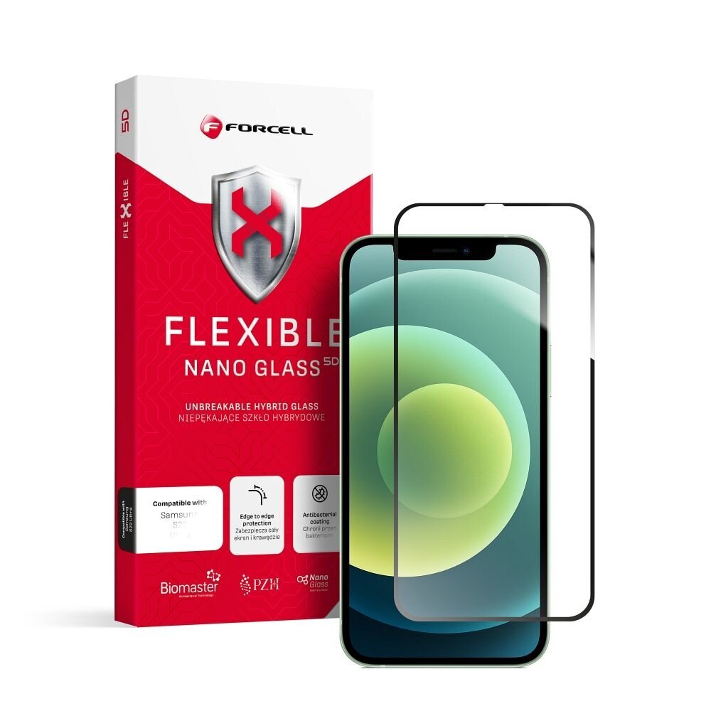 Защитная плёнка для экрана с олеофобным покрытием 9H Forcell Flexible Nano  Glass 5D для iPhone 12/12 Pro 6,1