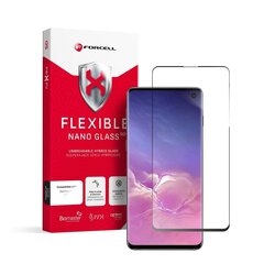 Защитная плёнка для экрана с олеофобным покрытием 9H Forcell Flexible Nano Glass 5D для Samsung Galaxy S10, чёрная цена и информация | Защитные пленки для телефонов | 220.lv