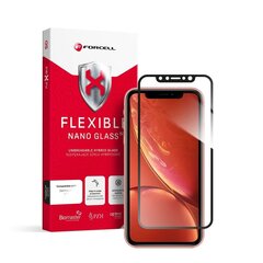 Защитная плёнка для экрана с олеофобным покрытием 9H Forcell Flexible Nano Glass 5D для iPhone Xr/11 6,1", чёрная цена и информация | Защитные пленки для телефонов | 220.lv