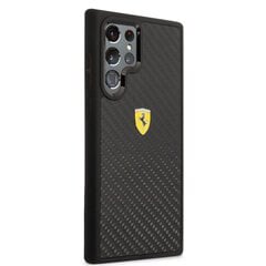Ferrari Real Carbon Hard Case for Samsung Galaxy S22 Ultra Black cena un informācija | Telefonu vāciņi, maciņi | 220.lv
