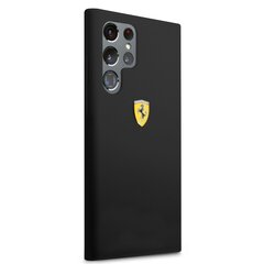 Ferrari Liquid Silicone Metal Logo Case for Samsung Galaxy S22 Ultra Black cena un informācija | Telefonu vāciņi, maciņi | 220.lv