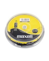 CD-RW диски Maxell, 700MB 4X CAKE*10 624027.00.CN цена и информация | Виниловые пластинки, CD, DVD | 220.lv