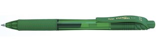 Gēla pildspalva ar slēdzi EnerGel X 0,7mm zaļa, Pentel /12 cena un informācija | Rakstāmpiederumi | 220.lv