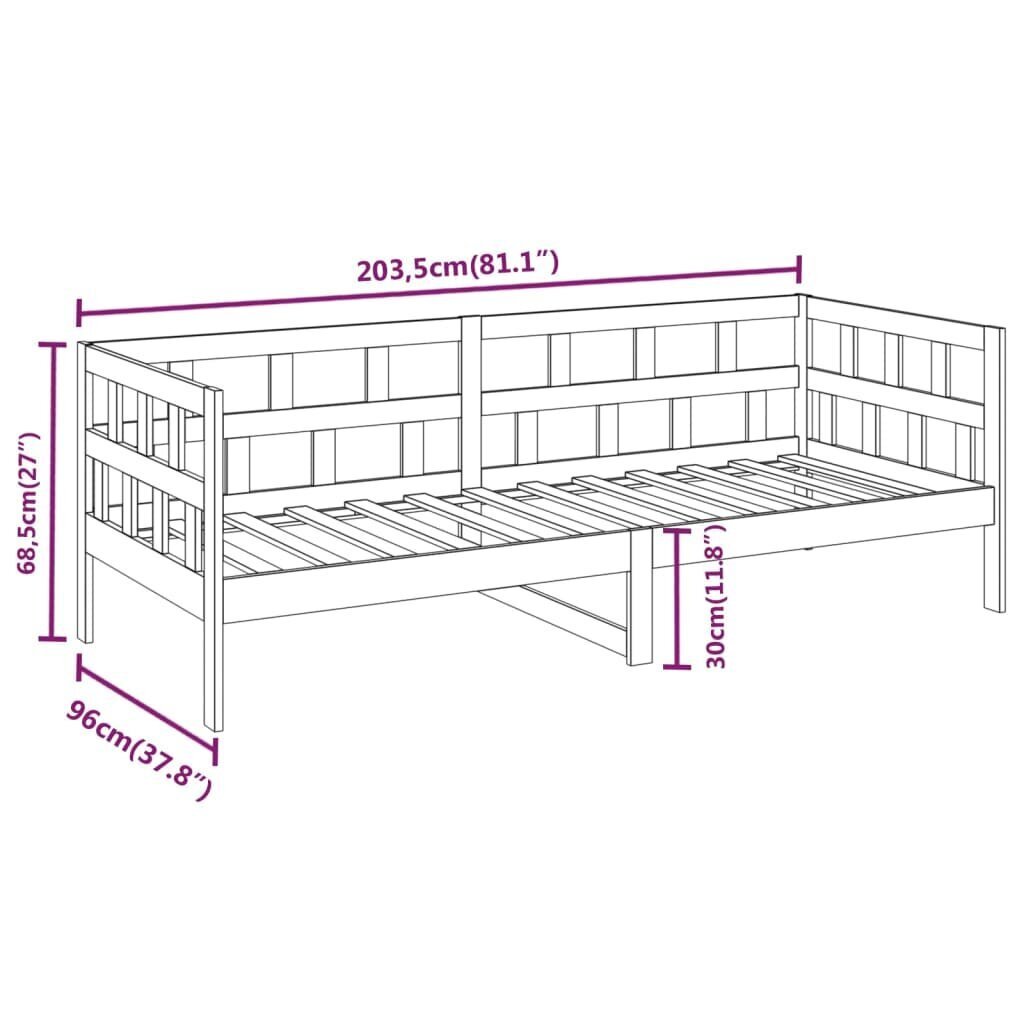 Gulta, medus brūnā krāsā, 90x200 cm, priedes masīvkoks cena un informācija | Gultas | 220.lv