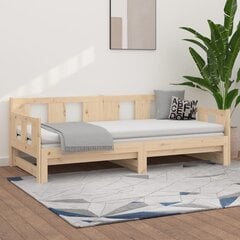 Izvelkama gulta, 2x(80x200)cm, priedes masīvkoks цена и информация | Кровати | 220.lv