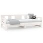 Izvelkama gulta, balta, 2x(80x200)cm, priedes masīvkoks cena un informācija | Gultas | 220.lv