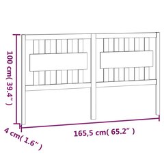 Galvgalis, melns, 165,5x4x100cm, priedes masīvkoks cena un informācija | Gultas | 220.lv