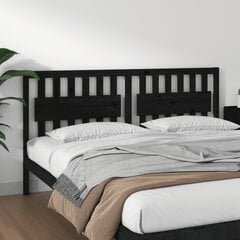 vidaXL gultas galvgalis, melns, 185,5x4x100 cm, priedes masīvkoks cena un informācija | Gultas | 220.lv