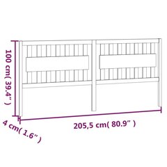 Galvgalis, 205,5x4x100cm, priedes masīvkoks cena un informācija | Gultas | 220.lv