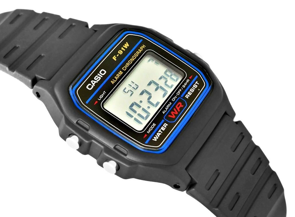 Zegarek Męski CASIO F-91W-1YER VVA2892 cena un informācija | Vīriešu pulksteņi | 220.lv