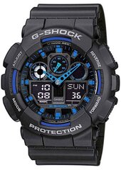 Zegarek Męski CASIO G-SHOCK GA-100-1A2ER 20 Bar Do nurkowania VVA2908 cena un informācija | Vīriešu pulksteņi | 220.lv