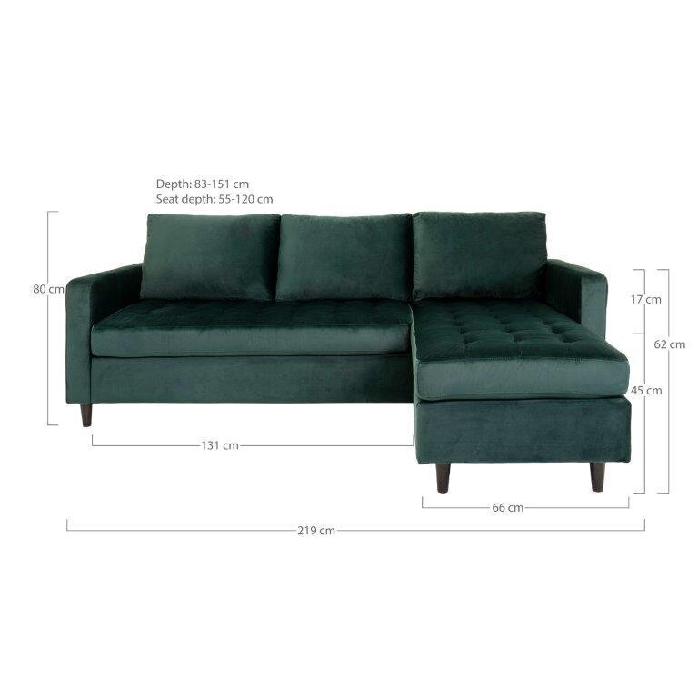 Universāls stūra dīvāns Firenze, tumši zaļš cena un informācija | Stūra dīvāni | 220.lv