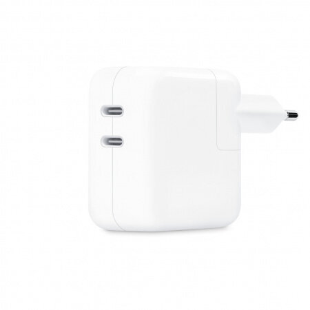 Apple 35W Dual USB-C Port Power Adapter - MNWP3ZM/A cena un informācija | Lādētāji portatīvajiem datoriem | 220.lv