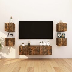 vidaXL sienas TV skapīši, 8 gab., ozolkoka krāsa, 30,5x30x30 cm cena un informācija | TV galdiņi | 220.lv
