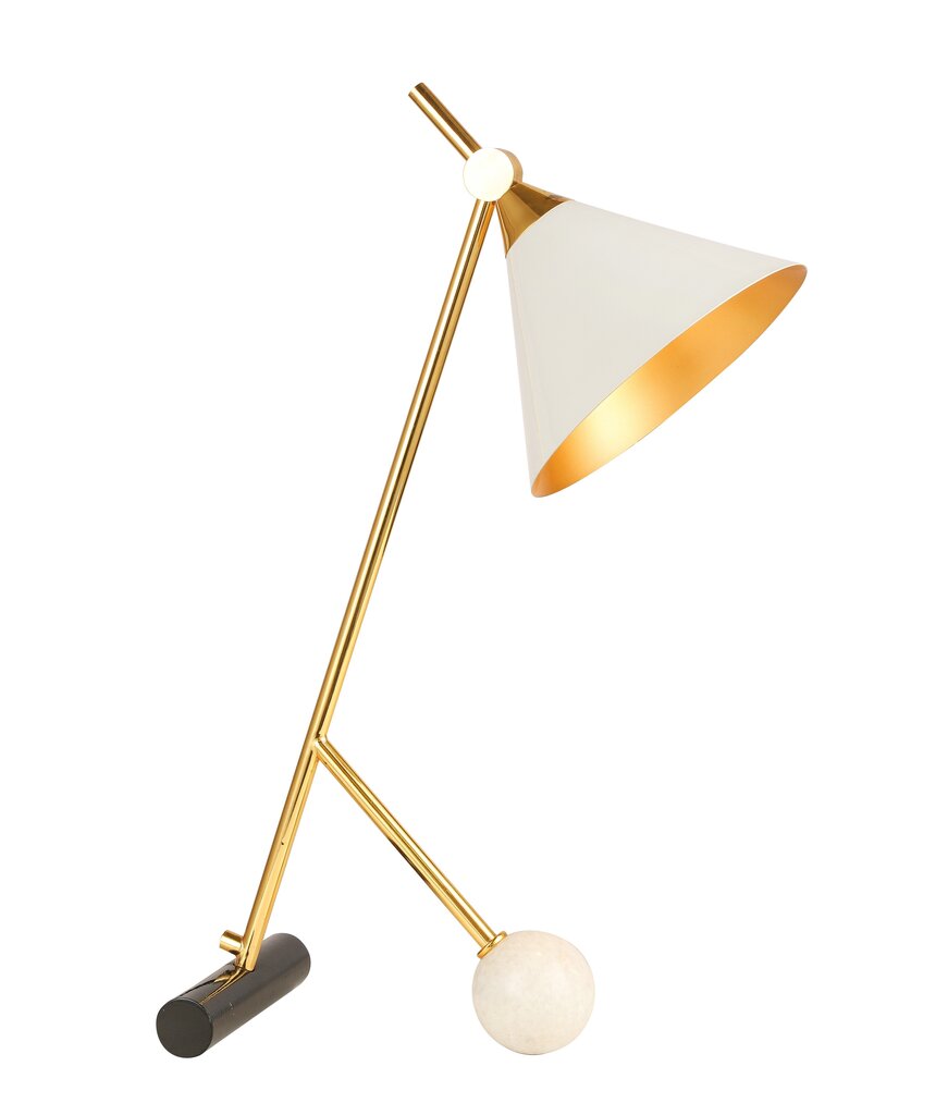 Ekskluzīva dizaina galda lampa ar baltu marmora statīvu cena un informācija | Galda lampas | 220.lv
