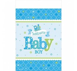 Скатерть Welcome Baby Boy, 137 x 259 см, 571461 цена и информация | Праздничная одноразовая посуда | 220.lv