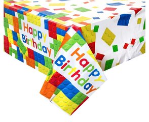 Galdauts Building Blocks "Happy Birthday" 137 x 213 cm 58233 cena un informācija | Vienreizējie trauki | 220.lv