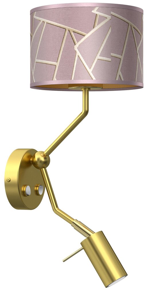 Sienas lampa ZIGGY PINK Gold/Pink 1xE27 + 1x mini GU10 cena un informācija | Sienas lampas | 220.lv