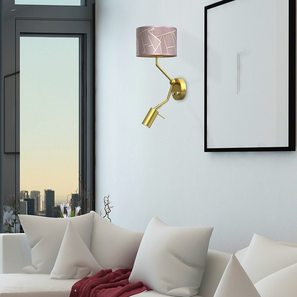 Sienas lampa ZIGGY PINK Gold/Pink 1xE27 + 1x mini GU10 cena un informācija | Sienas lampas | 220.lv