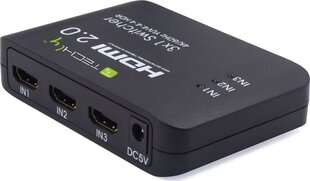 Переключатель HDMI Techly 3-HDMI 2.0 HDR 3x1 4K*60Hz цена и информация | Адаптеры и USB разветвители | 220.lv