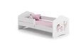Bērnu gulta Fala ar matraci un aizsargbarjeru 144 cm x 78 cm x 65 cm, princese ar vienradzi цена и информация | Bērnu gultas | 220.lv