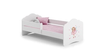 Детская кровать Fala с матрасом и барьерной защитой 144 см х 78 см х 65 см, принцесса с крыльями цена и информация | Детские кровати | 220.lv