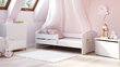 Bērnu gulta Luk ar matraci un aizsargbarjeru 144 cm x 77 cm x 56 cm, princese ar vienradzi cena un informācija | Bērnu gultas | 220.lv