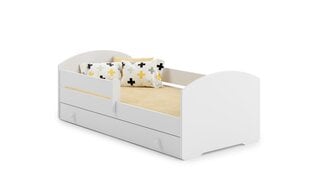 Детская кровать Luk с выдвижным ящиком, матрасом и барьерной защитой 144 см x 77 см x 56 см цена и информация | Детские кровати | 220.lv